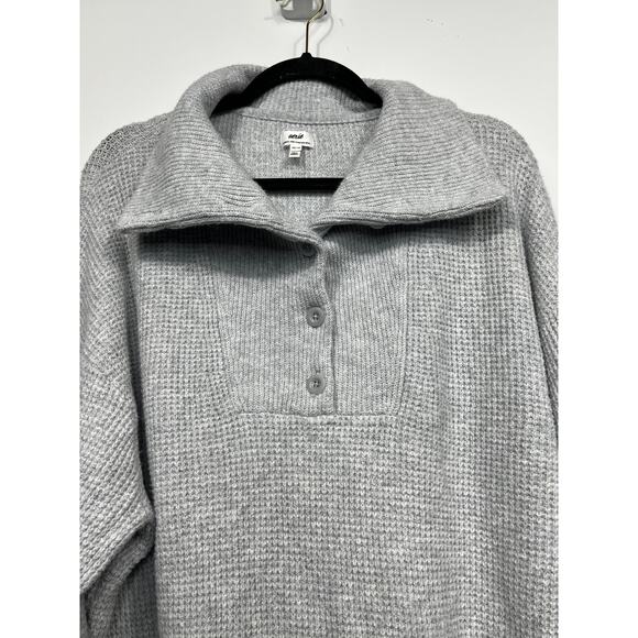 Aerie Women’s Grey CozyUp Waffle Over Size Button Sweater / Size-XS-TP - Picture 5 of 10